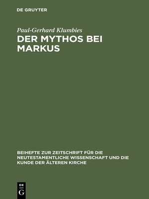 cover image of Der Mythos bei Markus